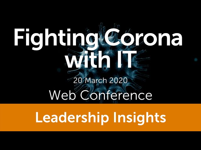 Fighting Corona with IT -  CIONET Web conference - 20/03/2020